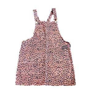 No Boundaries Junior Leppard Print Demin Romper Jumper with Pockets NWTags